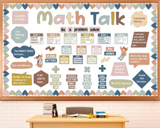 Math Talk Bulletin Board Set Back to School Math Classroom Decorations