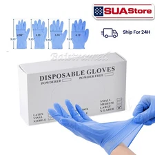 Blue Medical Nitrile Gloves Disposable Exam Gloves Latex Free/ Powder Free
