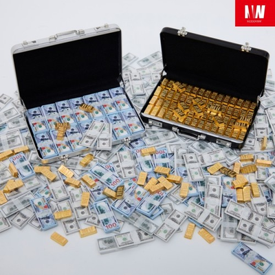 #ad 1:18 Diorama Simulated Suitcase Banknotes Gold Bars Model Set Garage Model Props $28.99