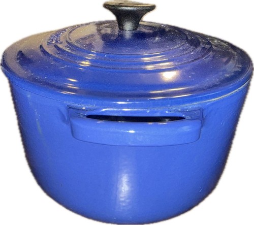 Vintage Le Creuset 25 Oval Dutch Oven 3.5 Quart Blue Casserole Baking Dish Franc - Picture 8 of 12