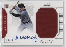 2016 National Treasures Rookie Materials Signatures 82/99 Brandon Drury Auto 5w7