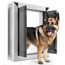 Aluminum Large Dog Door for Exterior Door,Strong Double Magnetic Flaps,Heavy-...
