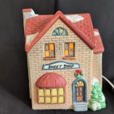 Americana Porcelain Collectable Sweet Shop National Christmas 1991 Lighted Vtg