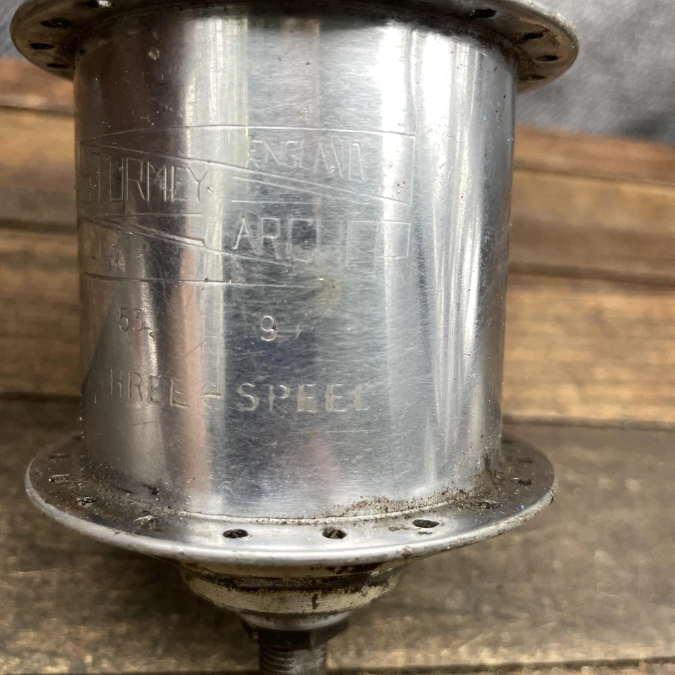 Vintage Sturmey-Archer AW 3-Speed Rear Hub 40h 1953 England Steel Bicycle - Image 3 of 4