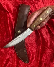 CHICAGO CUTLERY BT 94 Skinning HUNTING Knife & Case Vintage 1970s Woodcraft USA