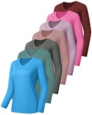 7 Pack Womens Long Sleeve Athletic Shirts UV Sun Protection UPF 50 Quick Dry...