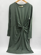 GAP Women’s Olive Green LS Twist Front Midi Dress Sz XL Lyocell Blend