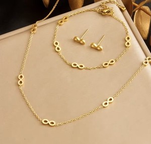 Authentic (..3.19)18 K Gold Plated Jewerly Set With infinity symbol