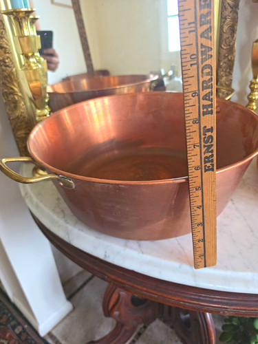 Copper 12 Qt Round Stockpot Cooking Pot Double Handle, Gas & Electric Compatible