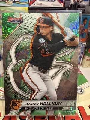 JACKSON HOLLIDAY #32 - 2025 Bowman's Best Green Mini Diamond Refractor /99