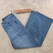 ME EM Womens 29 Wide Leg Jeans Blue High Rise Stretch Denim