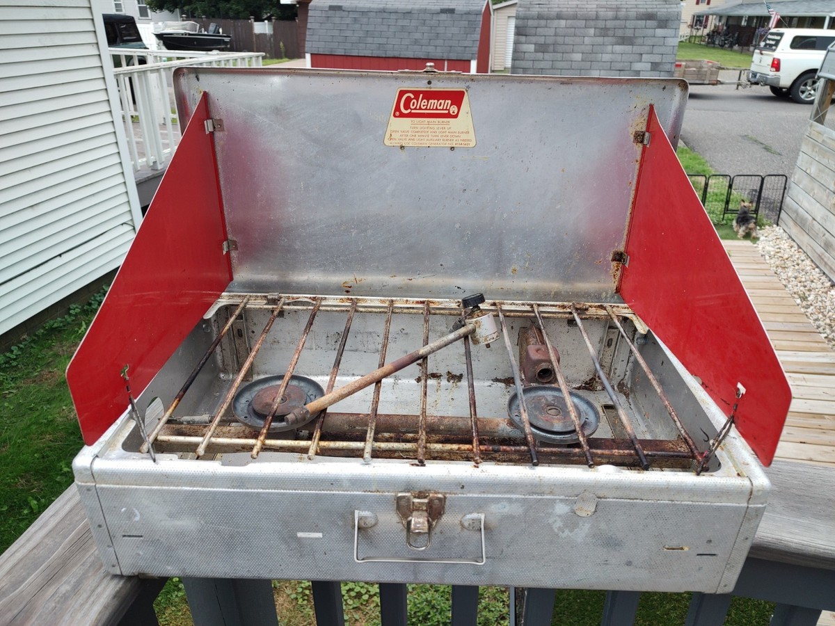 COLEMAN 442 Red Diamond 2 Burner Aluminum Camp Stove Camping