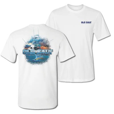 Old Salt Fishing Foundation T-Shirt, Vibrant Sailfish Outdoor Adventure Apparel