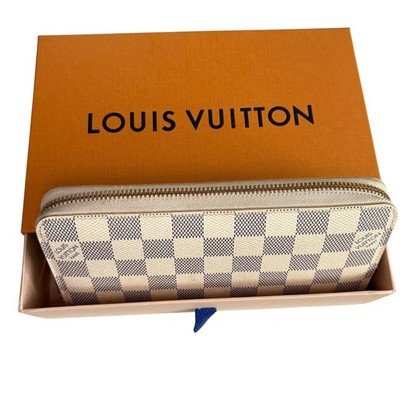 Louis Vuitton Damier Azur Canvas Zippy Wallet With Box Good Pre