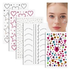 Self Adhesive Valentine'S Day Face Gems, Face Rhinestones Pearl Stickers, Rave