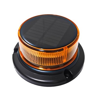 Amber LED Strobe Warning Beacon Light Solar USB Rechargeable Magnetic Emergency