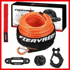 Orange Synthetic Winch Rope Kit 50ft 8500lbs For Atv Utv Offroad Recovery Orange Synthetic Winch Rope Kit 50ft 8500lbs For Atv Utv Offroad Recovery