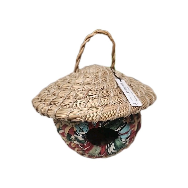 Hand Woven Acorn Sari Birdhouse By Ten Thousand Villages, NWT, 9wx6h
