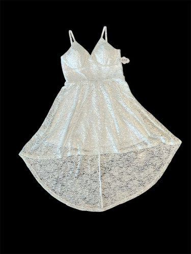 White Lace High-Low Sleeveless Party Cocktail Dress - Picture 1 of 7