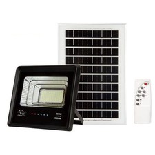 FARO LED FARETTO ALTA LUMINOSITA' PANNELLO SOLARE CREPUSCOLARE TELECOMANDO 200W