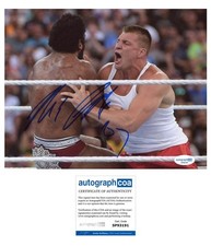 Rob Gronkowski AUTOGRAPH Signed WWE WrestleMania 36 Patriots 8x10 Photo ACOA
