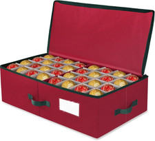 Christmas Ornament Storage Box 36 Large or 64 Standard Organizer w Dividers