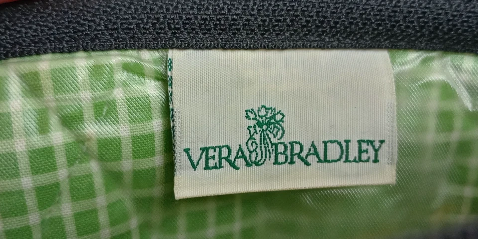 Bolso de Maquillaje Vera Bradley Retirado New Hope Negro Rosa Floral Forrado en Vinilo Cremallera Foto 4 de 4