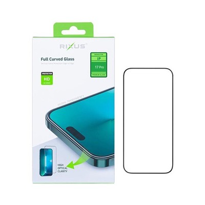 Rixus Clear HD Full Curved Edge Tempered Glass For iPhone 17 Pro
