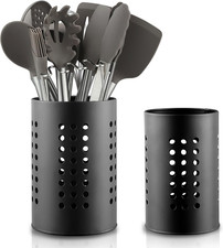 Portautensili Da Cucina per Bancone Da Cucina, 2 Pezzi, in Acciaio Inox, Nero
