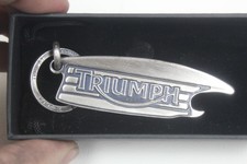  Triumph Silver Tank Badge Keyring Key Ring B...
