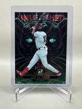 2025 Panini Donruss Baseball Leo De Vries SP Unleashed Green Laser Padres