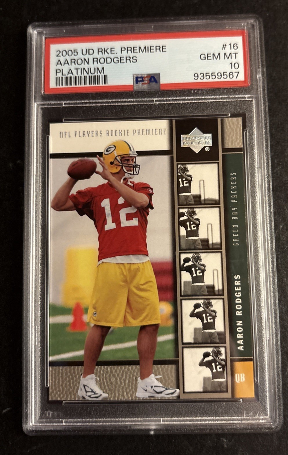 Aaron Rodgers Upper Deck Rookie Premiere #16 Platinum