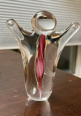 VINTAGE SCHMIDT ART GLASS PAPERWEIGHT JOY OF LIFE 4.25  Perfect Condition!!