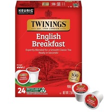 Twinings English Breakfast Black Tea K-Cup Pods for 24 Count (Pack of 1), Red 