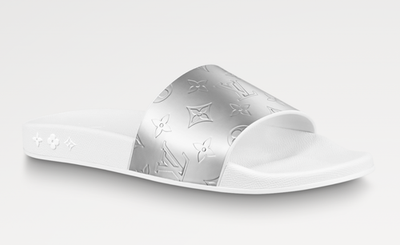 Louis Vuitton Waterfront Mule White Silver Monogram Slide Sandal