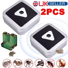 2Pcs Ultrasonic Mouse Repeller Rat Rodent Insect Spider Repellent with Batteries