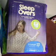 Sleep Overs X-Large Disposable Diapers 22 Count White Unisex 60-125 lbs