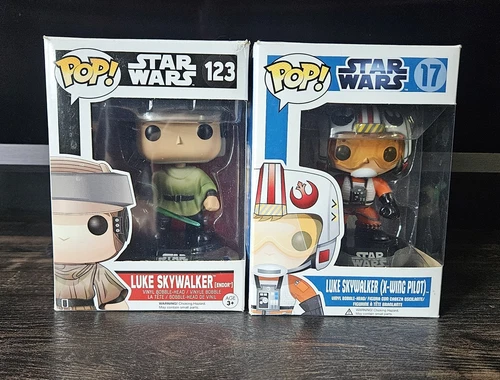Luke Skywalker X-Wing Pilot 17 & Luke Skywalker Endor 123 Funko Pop!