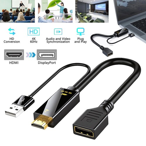 Cable convertidor activo 4K HDMI a DP Displayport con alimentación USB para PC portátil HL - Imagen 2 de 10