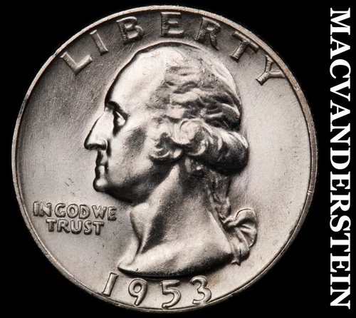 1953-D Washington Quarter- Silver- Choice Gem Brilliant Uncirculated #i9222