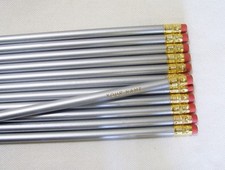 12 Round "Silver" Personalized Pencils