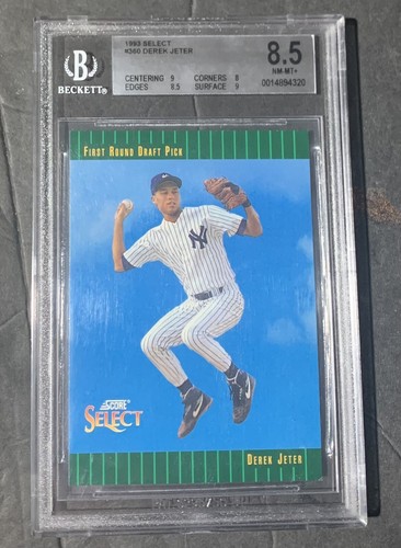 1993 select derek jeter rookie #360 BGS 8.5 - Picture 2 of 3