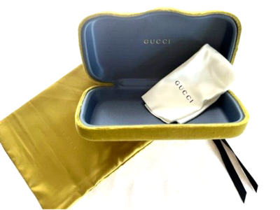 Gucci Sunglasses Eyeglasses Case Gold Velvet Clamshell Pouch  display picture 2