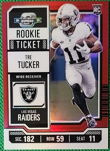 Tre Tucker /175 2023 Panini Contenders Optic Rookie RC Red Prizm Raiders SP