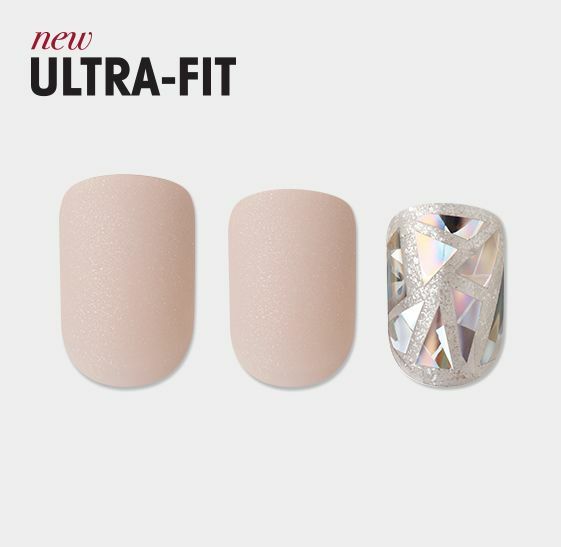 KISS IMPRESS PRESS ON NAILS ONE STEP MANICURE POP STAR with SHATTERED ACCENTS