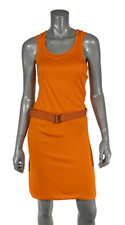 Women's Ralph Lauren Black Label Orange Belted Tank Top Dress New $898