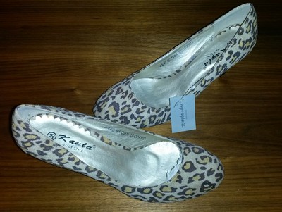 Pumps Gr. 38 Brown Leoprad Muster, Rockabella Punk Rock Damenschuh High Heels