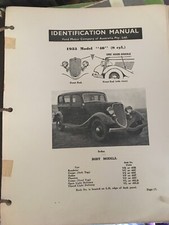 1933 Ford Model 40 sedan ID Chart Ford Australia A4 size sheet