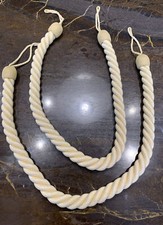 rope twist pair beige taup curtain hold back tie backs 