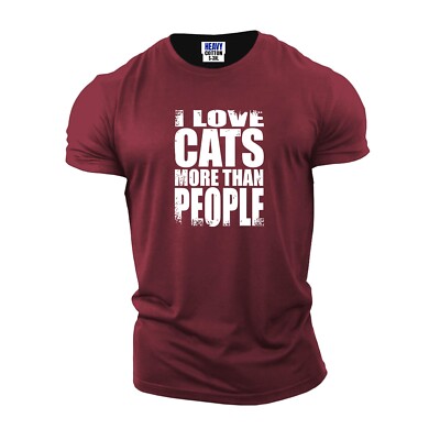 American Men's Cats Animal Lover Short Sleeve T-Shirt USA Pet Humor New Gift Tee